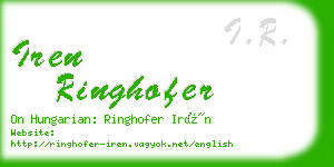 iren ringhofer business card
